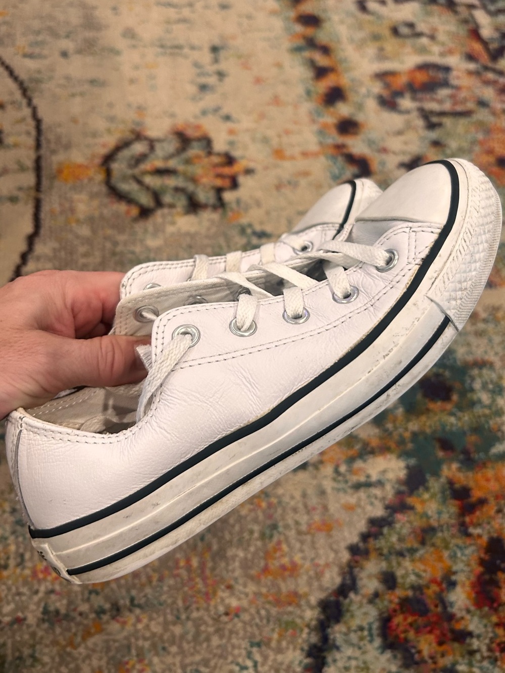 White leather Low-Top Canvas Sneakers
